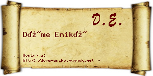 Döme Enikő névjegykártya